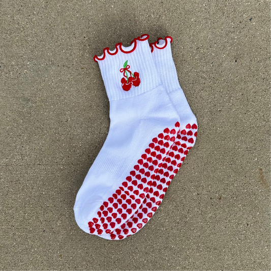 Cherry Pilates Socks